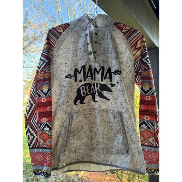 Mama Bear Hoodie Sweatshirt Women’s Size Medium Lightweight See Measurements - Picture 2 of 9